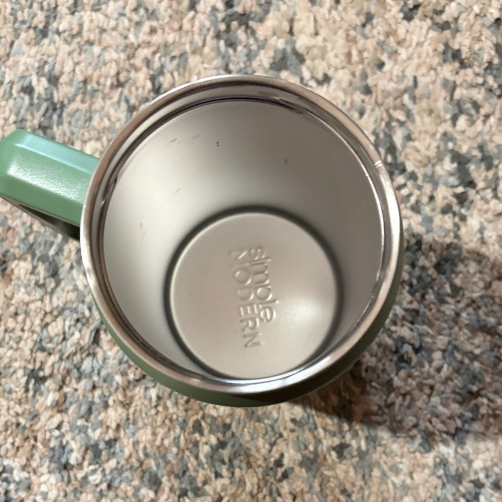 Slim Can-Style Travel Tumbler with Handle and Straw - Olive Green - Picture 7 of 9